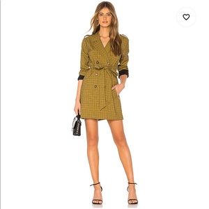 L'Academie The Milena Mini Dress in Yellow Plaid
